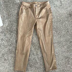 Chicos metallic Girlfriend slim/straight ankle denim jean